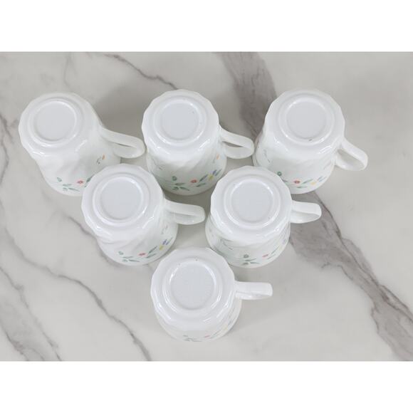 Corelle English Meadow Coffee Mug Teacup 8oz Corning Glass 80s Swirl Pattern x6 - Picture 3 of 13